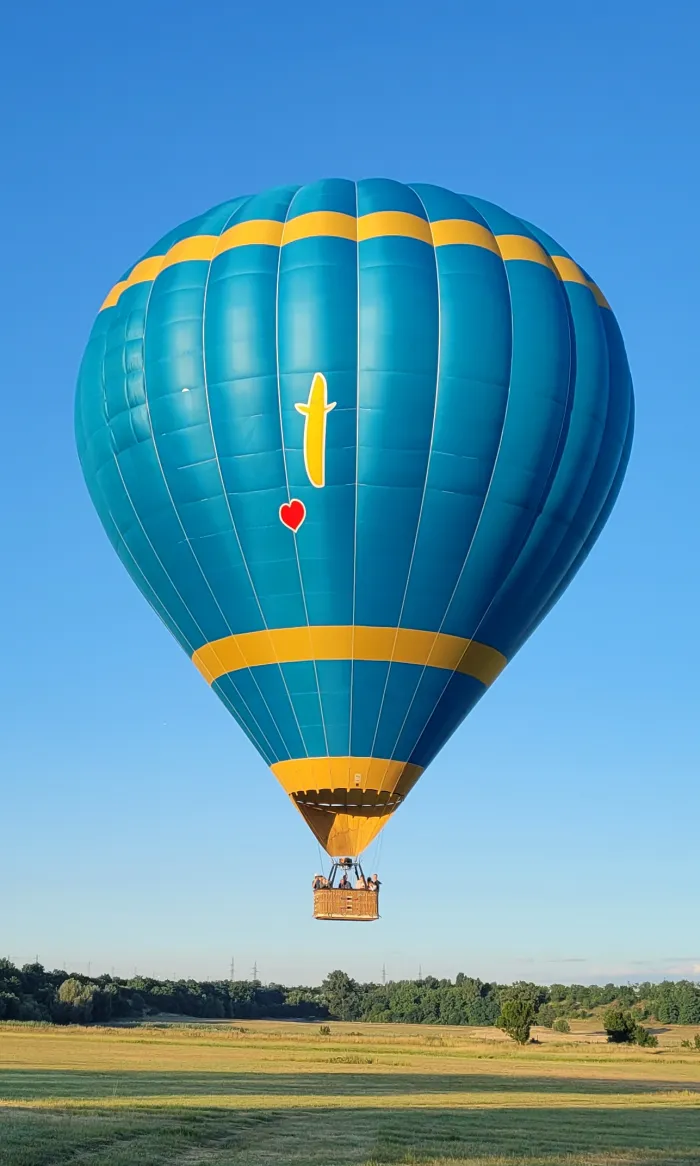 hőlégballon a föld felett